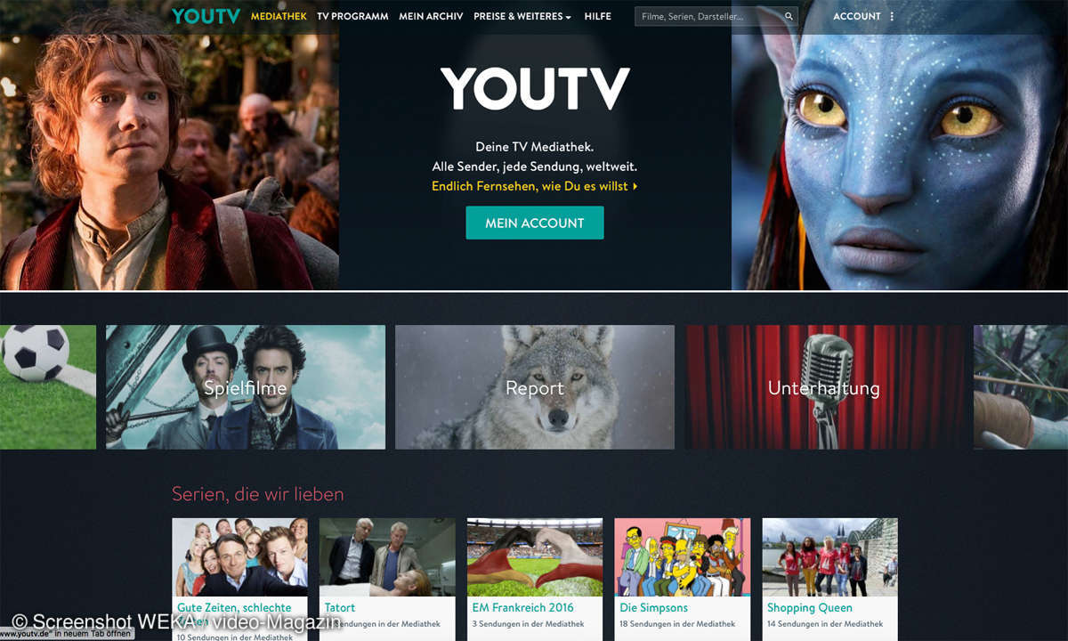 YouTV Pro Startseite