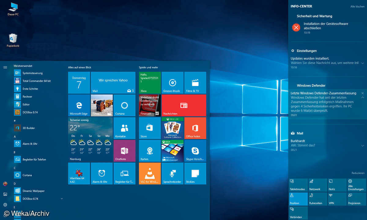 Windows 10 Startbildschirm