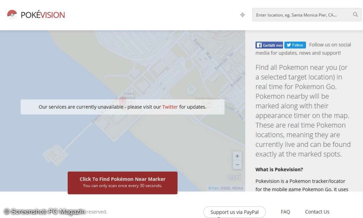 Pokevision down