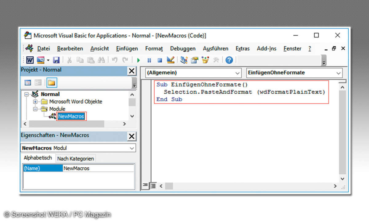 Word VBA-Editor