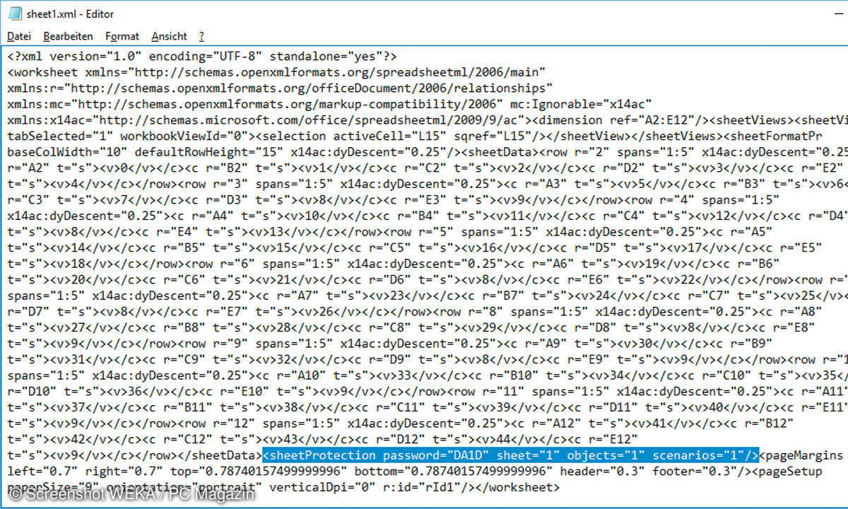 Excel sheet.xml Editor