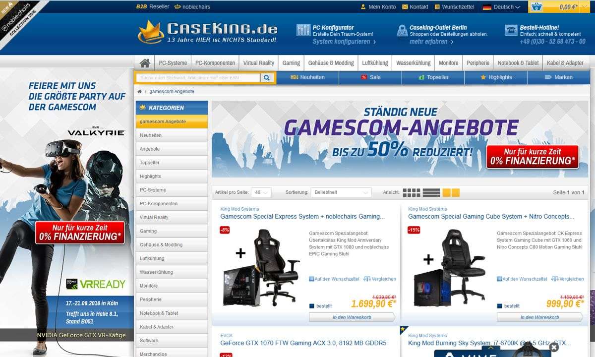 Caseking: Gamescom-Angebote