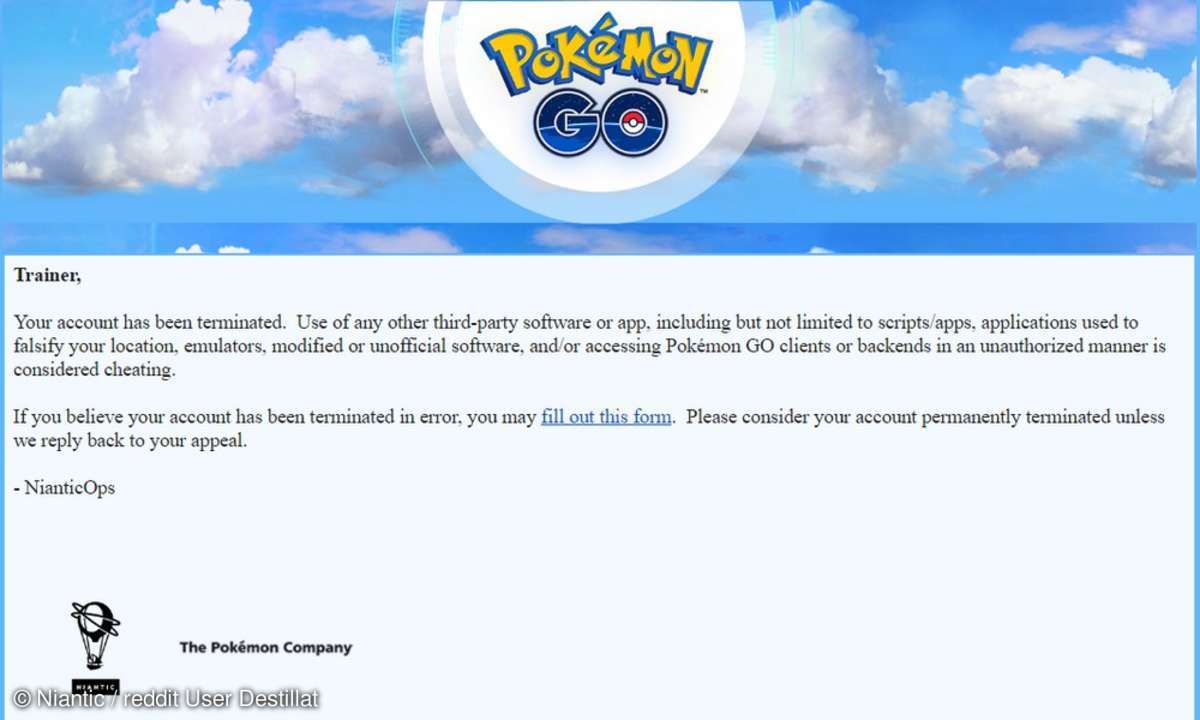 Pokemon GO Ban Email