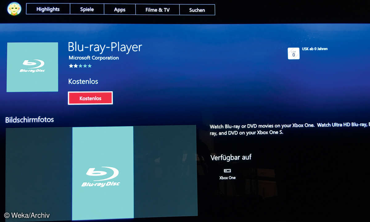 Screenshot: Blu-ray-Player