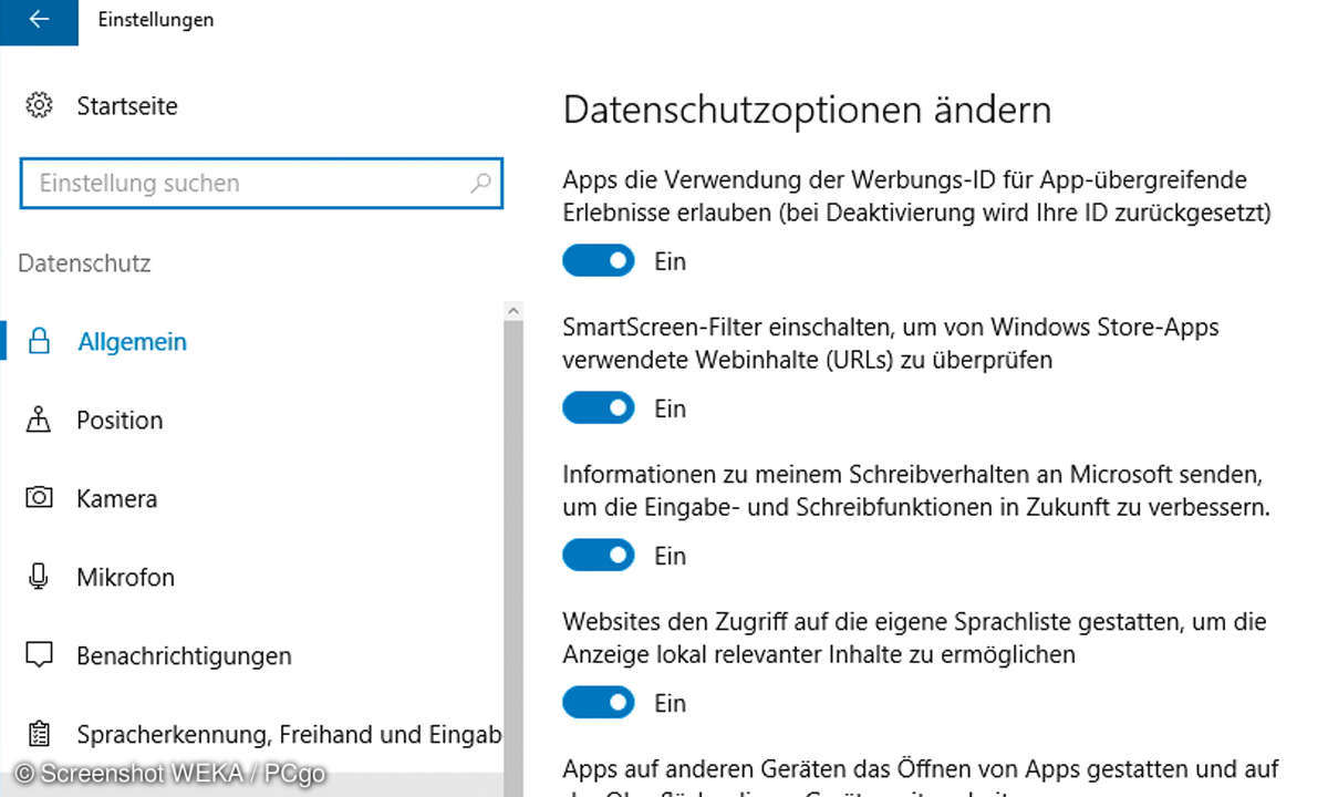 Datenschutz-Einstellungen