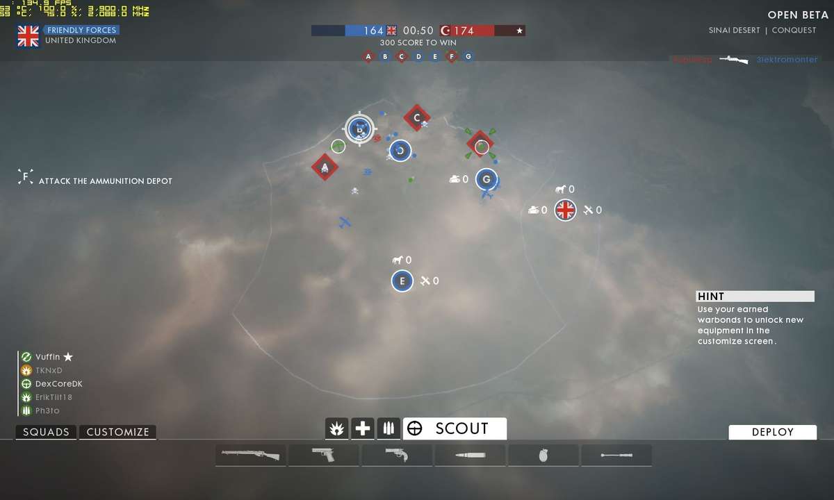 Battlefield 1: Auswahl des Spawns in der Open-Beta