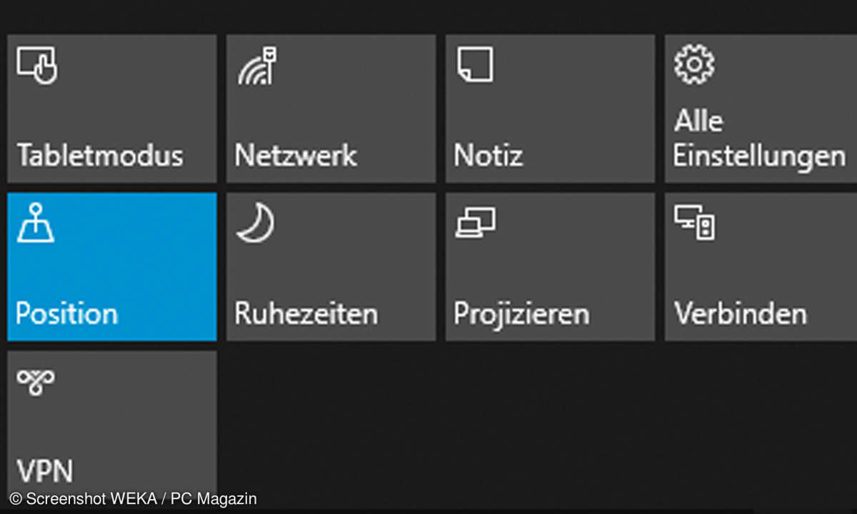 Schnelleinstellungen