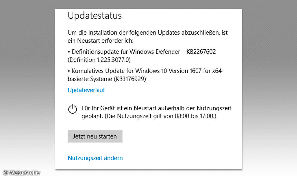Screenshot: Updatestatus