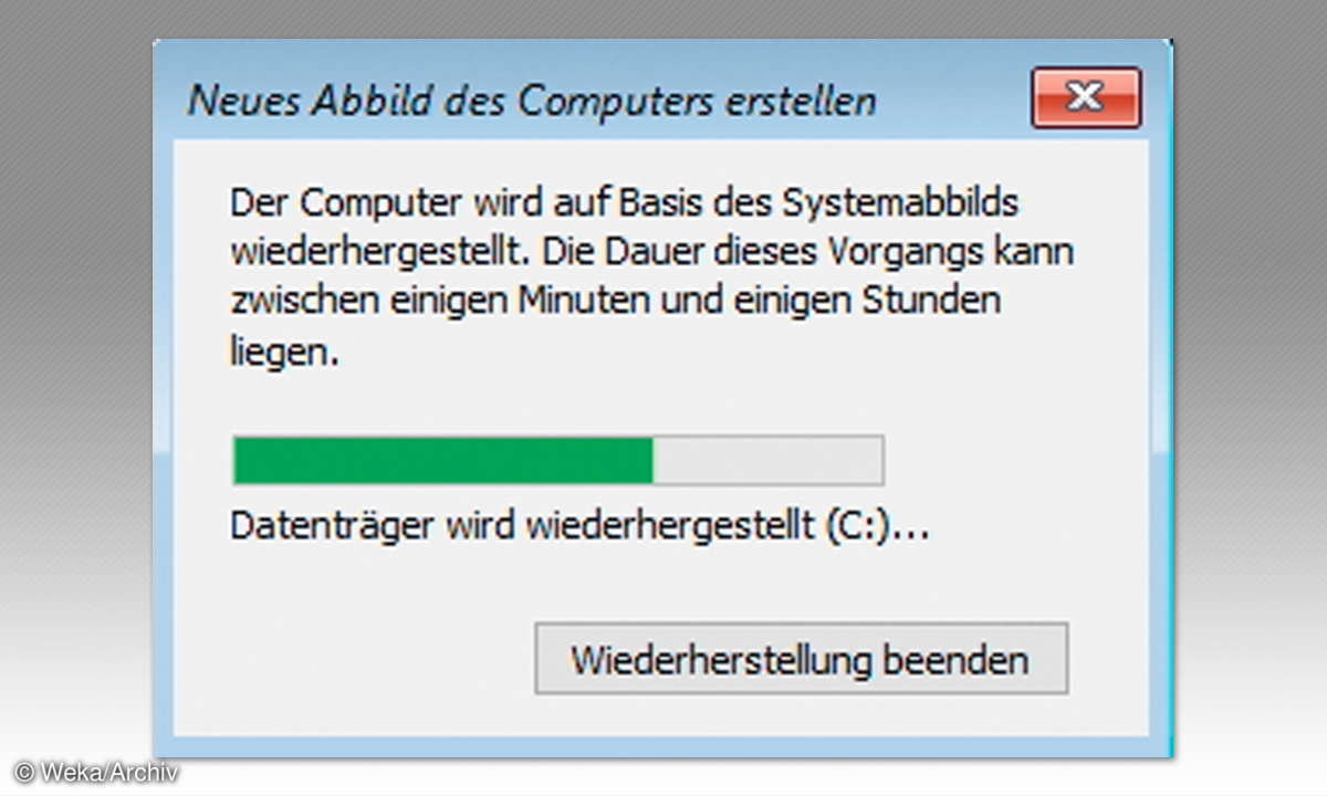 Screenshot: Neues Abbild erstellen