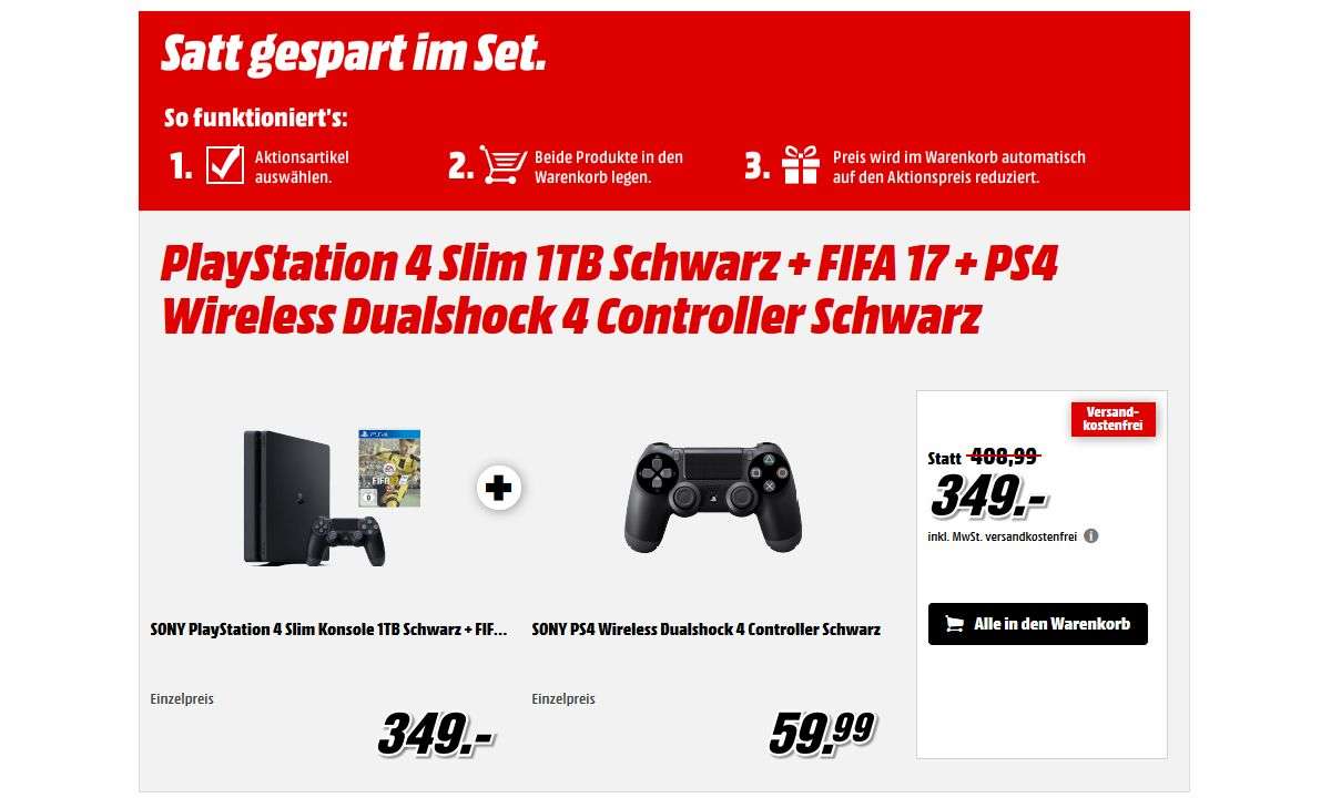 PS4-Angebot beim Media Markt