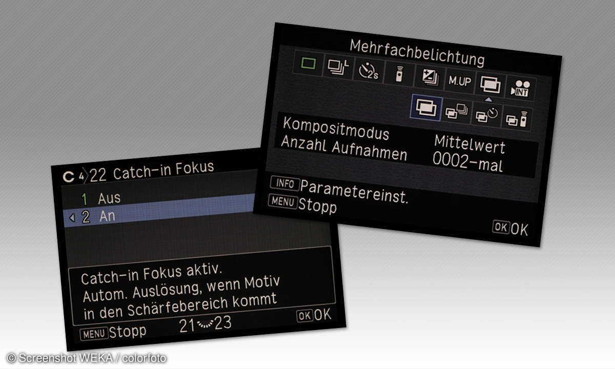 Pentax K-70 Mehrfachbelichtung und Catch in Fokus