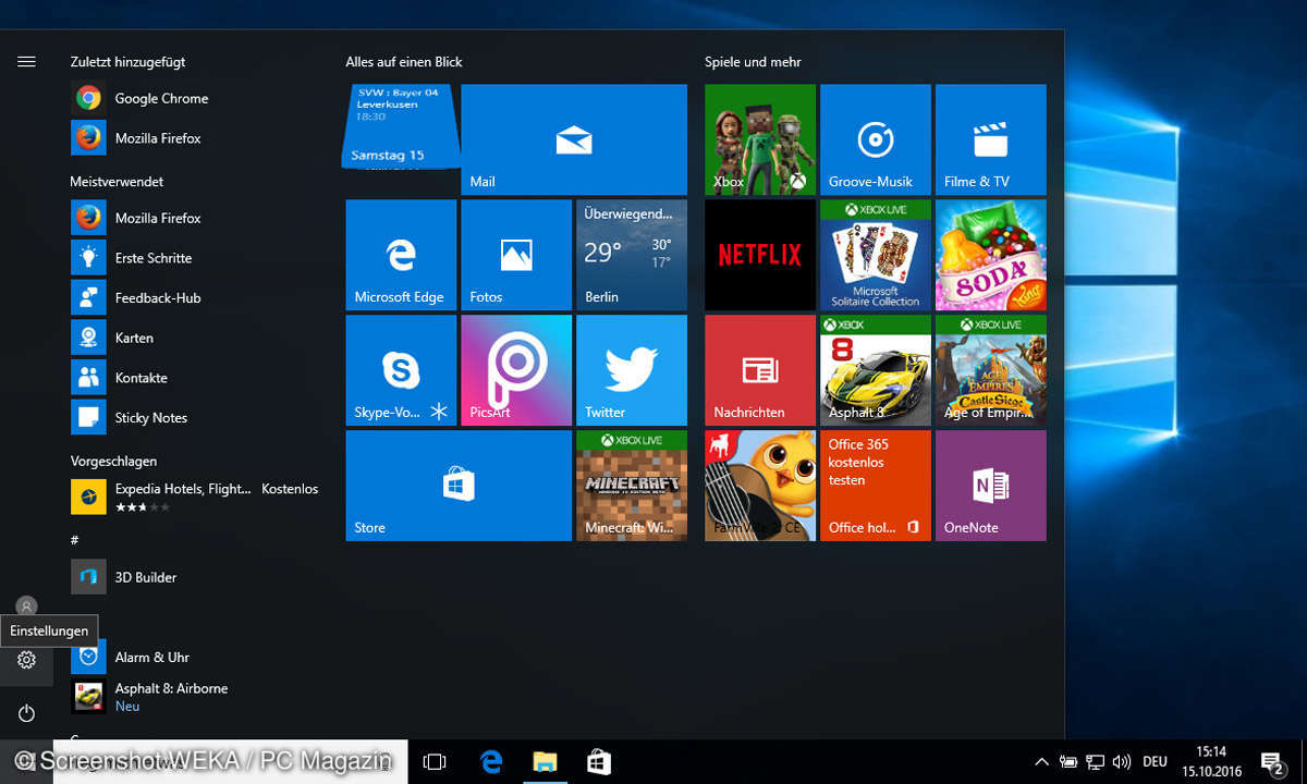 Windows 10 Einstellungen