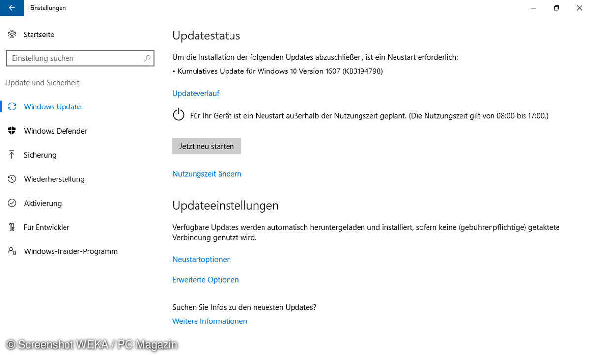Windows 10 Updatestatus