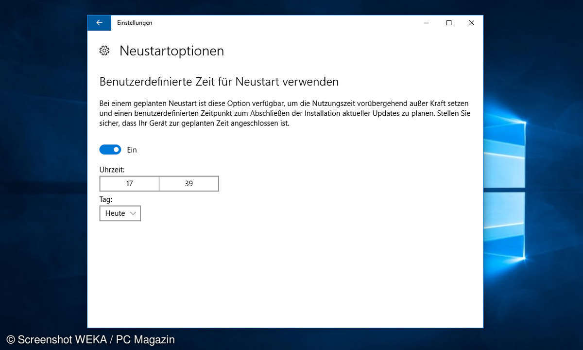 Windows 10 Neustartoptionen