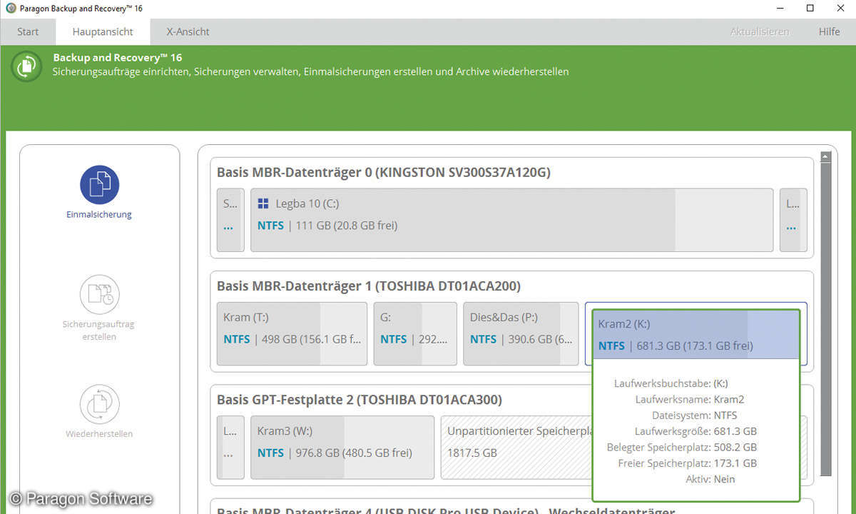 Paragon Backup und Recovery 16