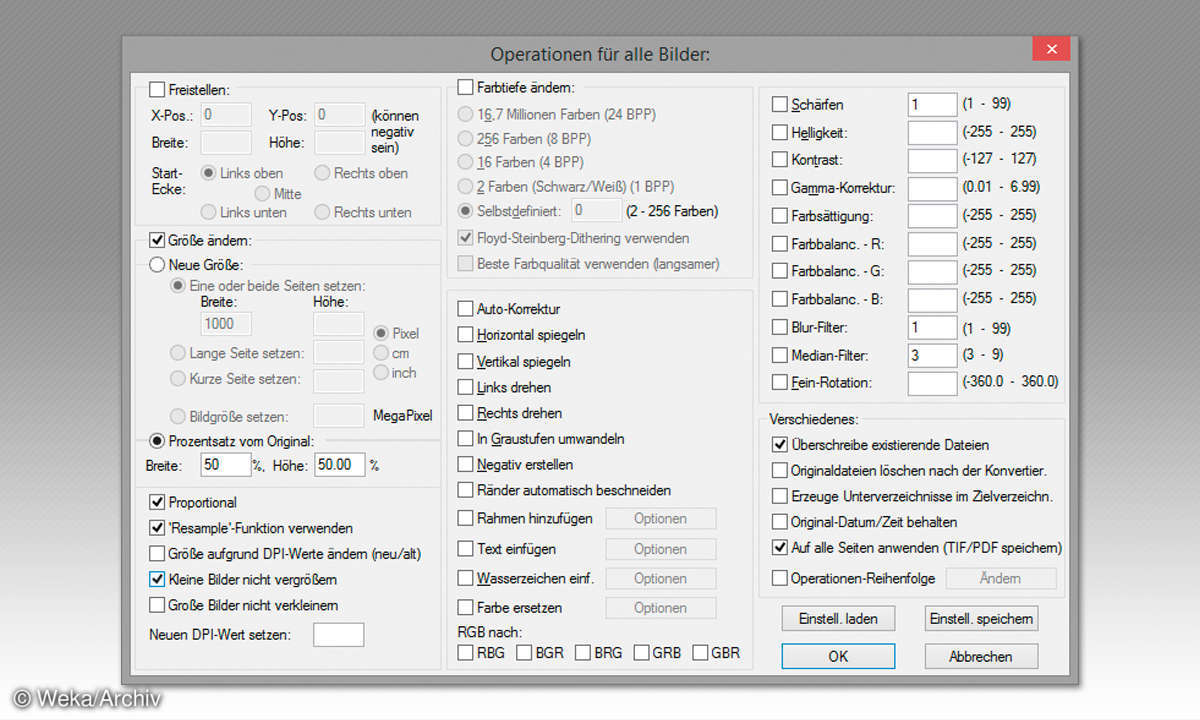 Screenshot Operationen