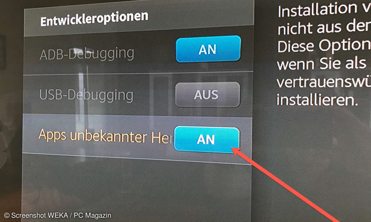 Systemeinstellungen - Entwickleroptionen