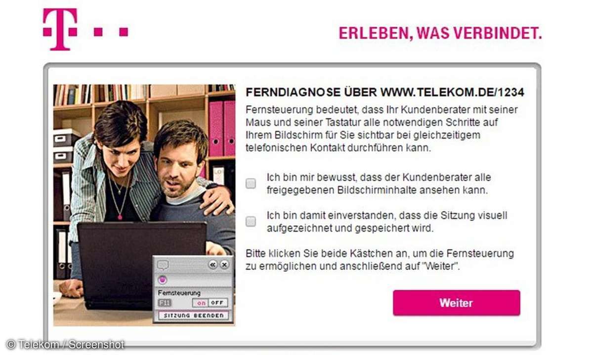 Telekom Computerhilfe Ferndiagnose