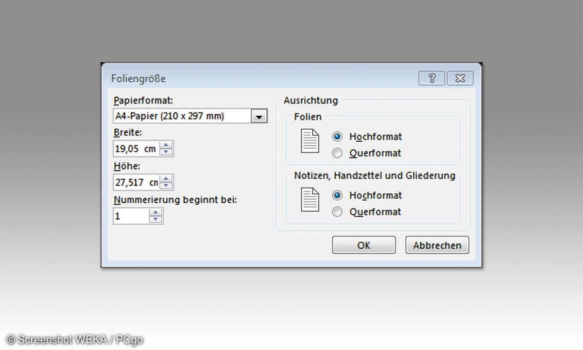 Powerpoint Format für Kalender