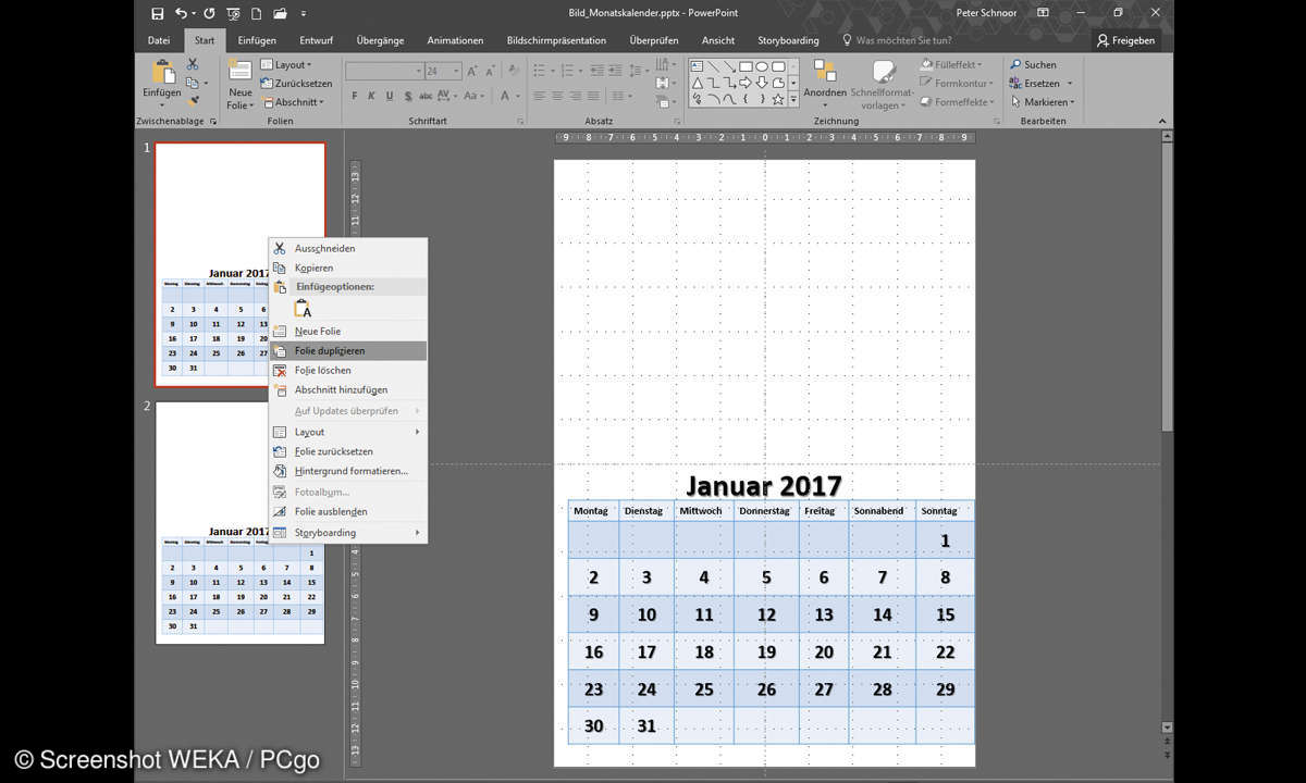Powerpoint Folien duplizieren