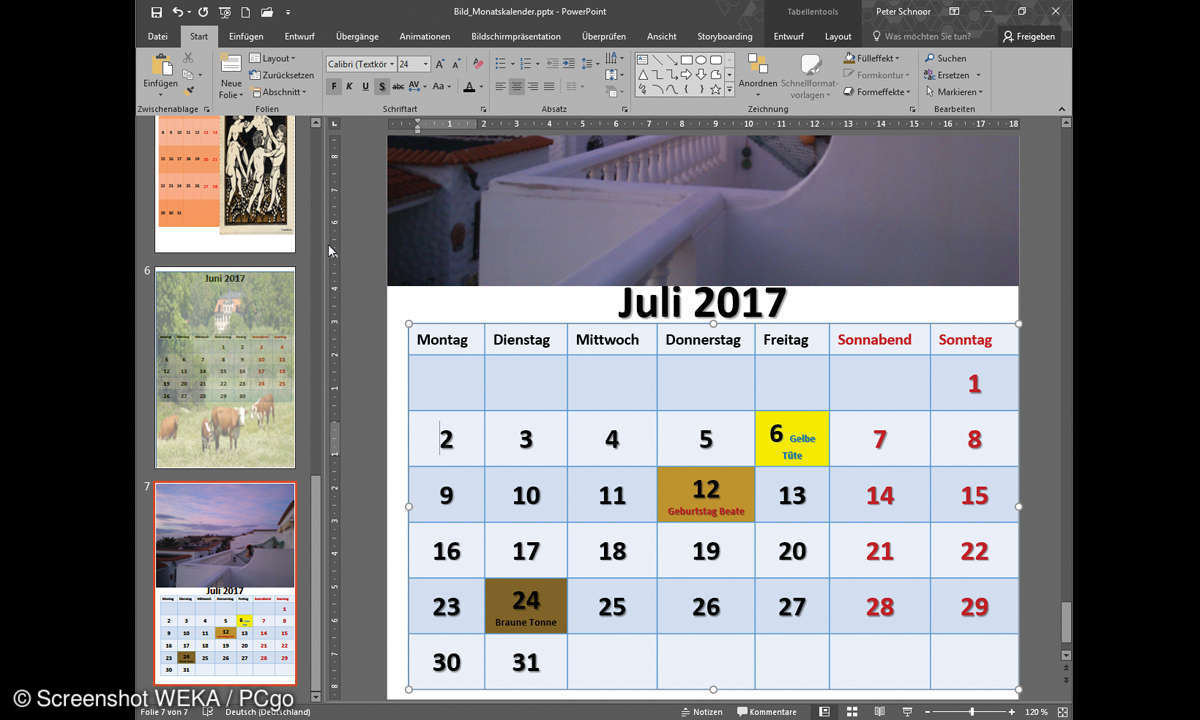 Termine im Kalender eintragen