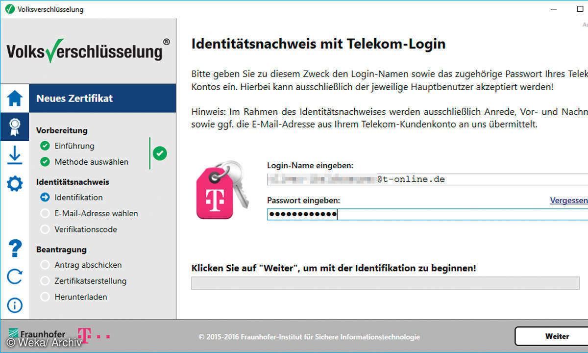 Identifikation T-Online