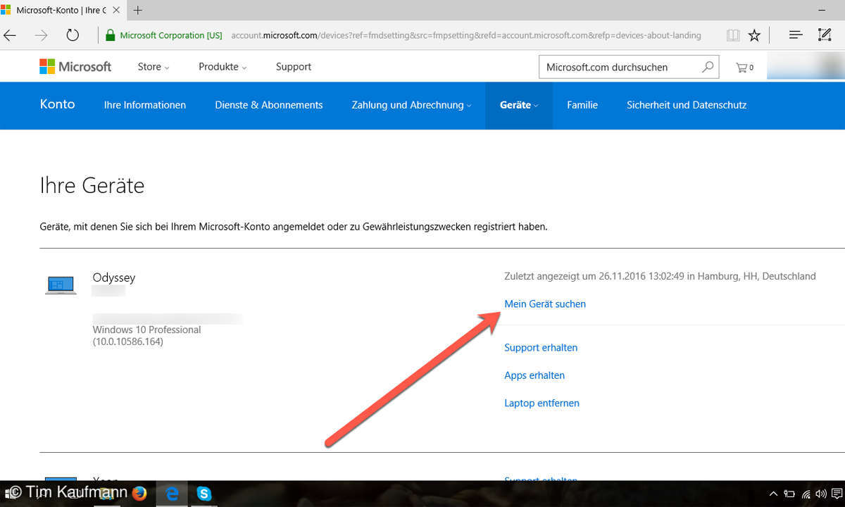 Screenshot: Website