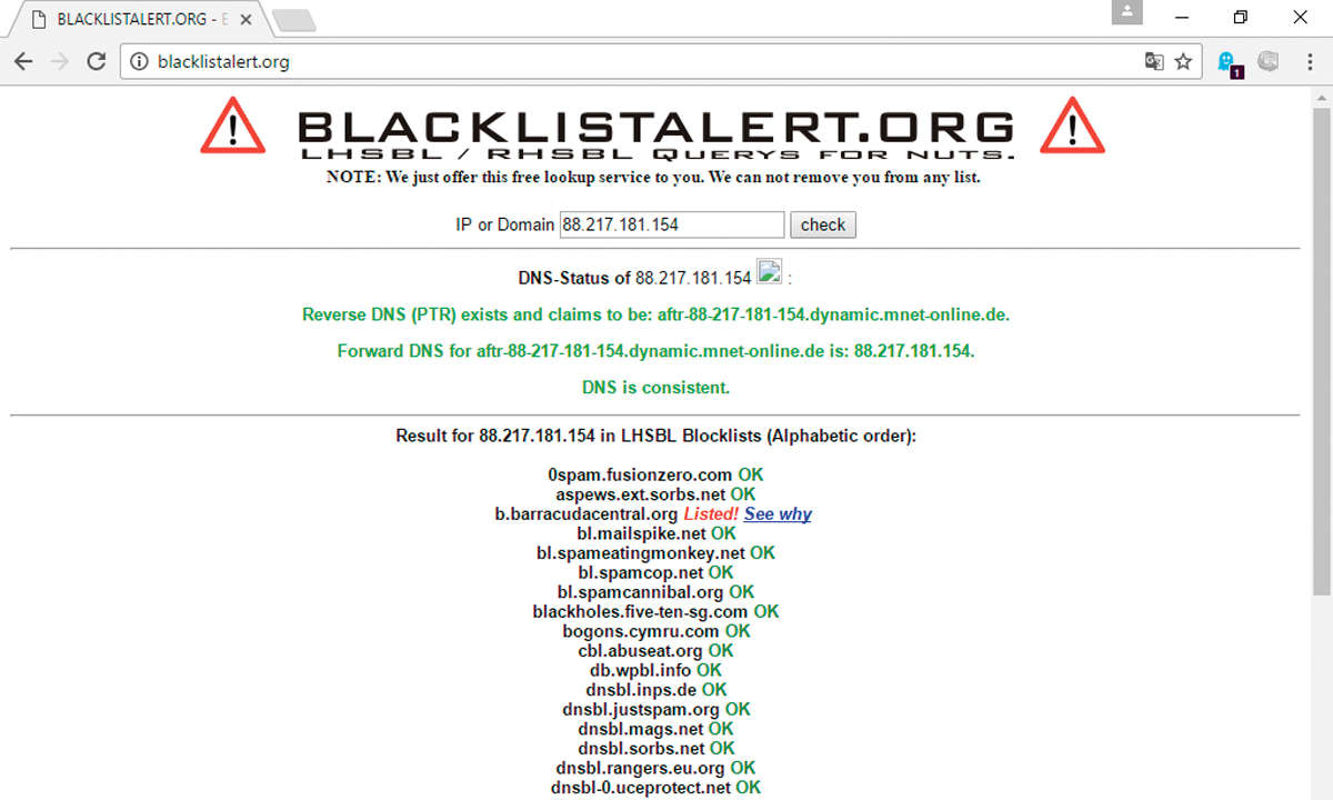 Blacklist Alert