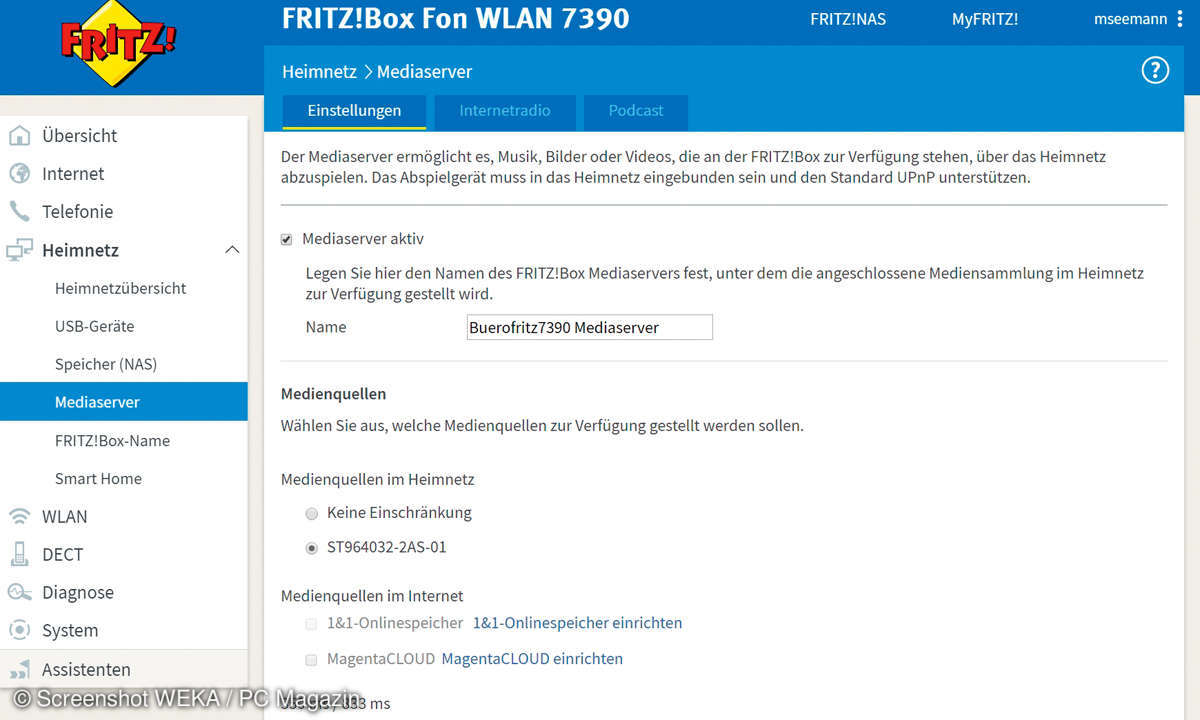 Fritzbox Mediaquellen