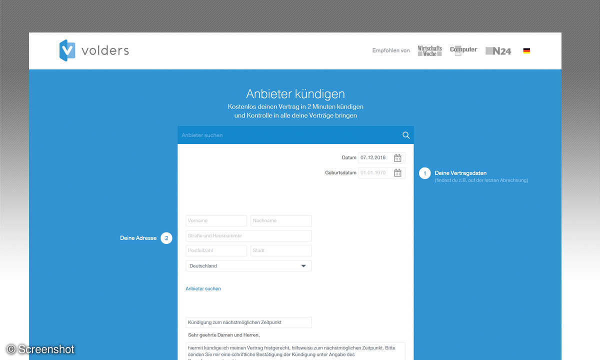 Verträge online kündigen