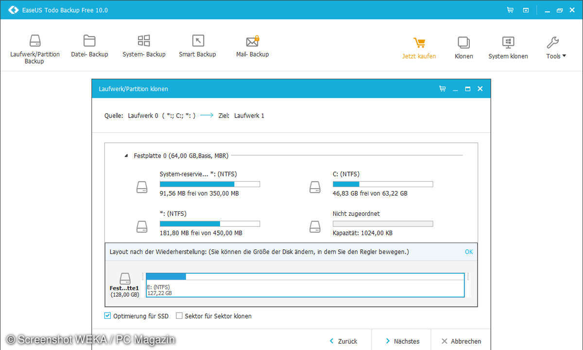 EaseUS Systempartition