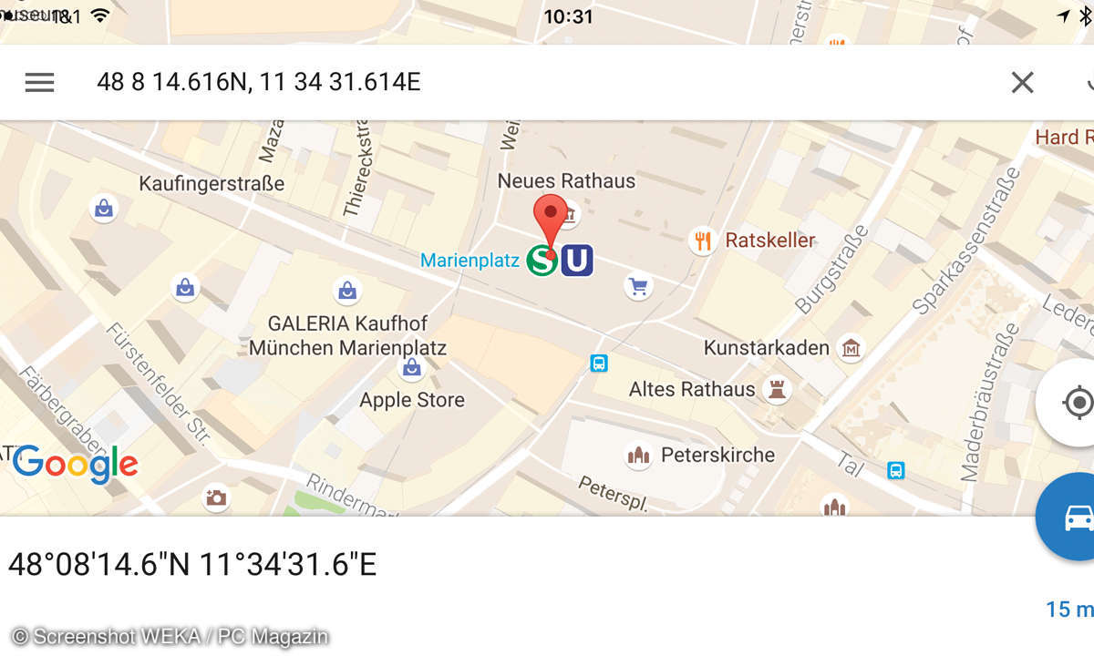 Google Maps Koordinaten