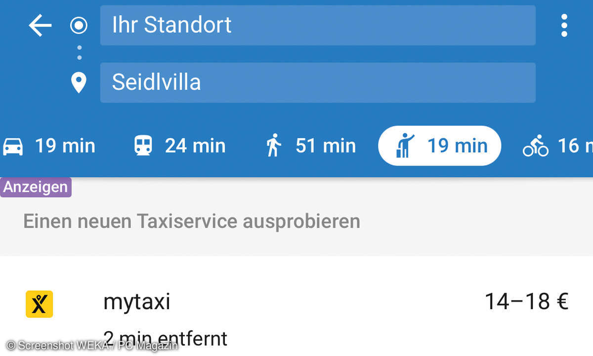 Google Maps Taxiservice