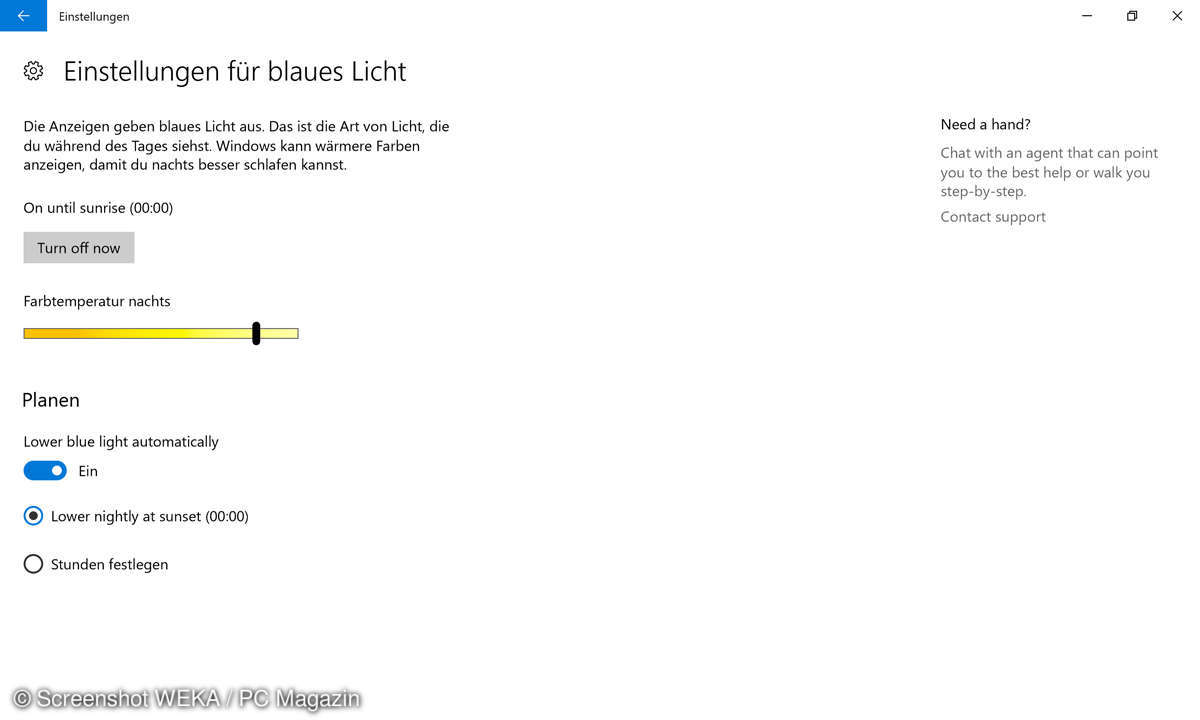 Besser schlafen mit Windows