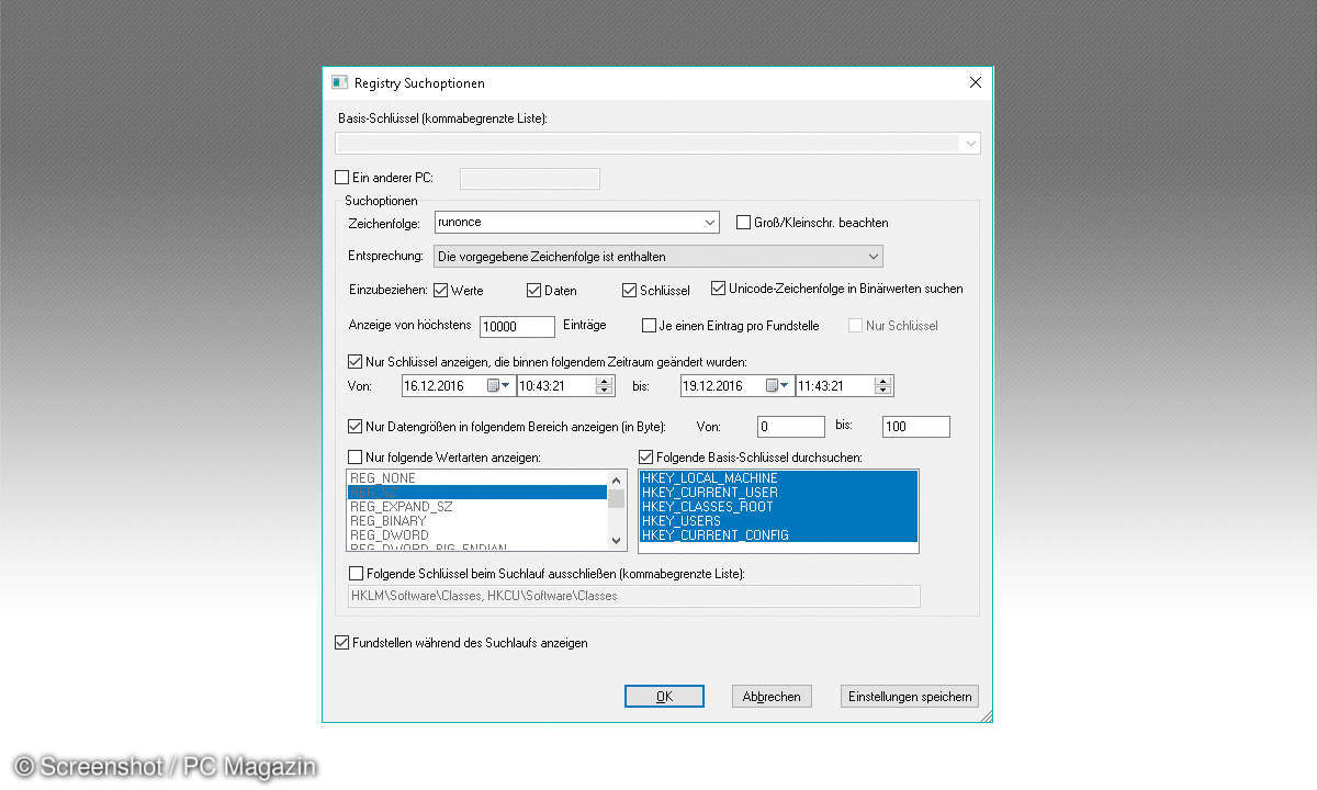 Windows: Registry-Scanner