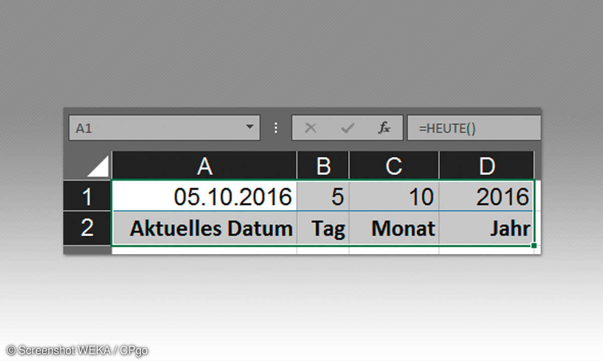 Microsoft Excel Datum zerlegen
