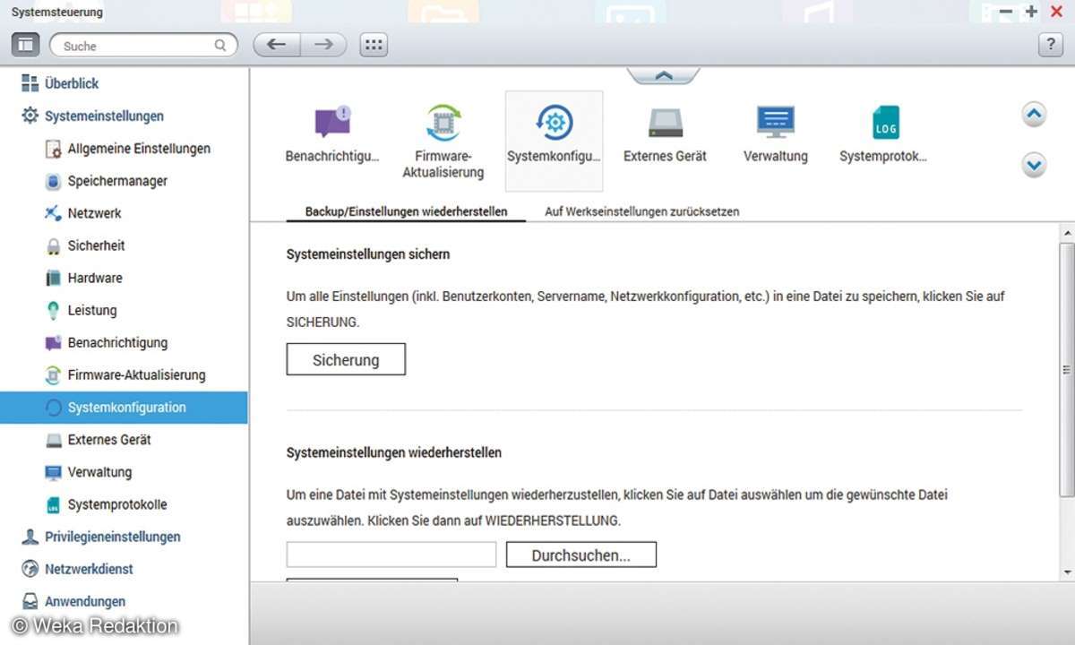Systemeinstellungen