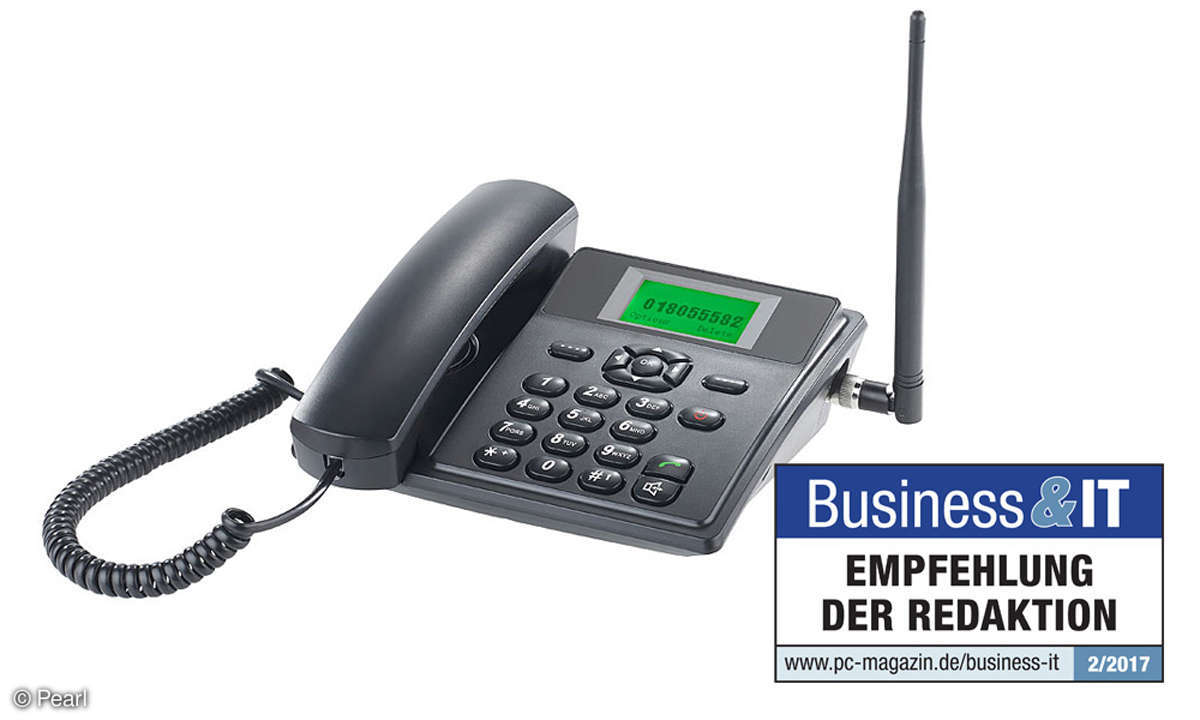 simvalley communications GSM-Tisch-Telefon mit SMS-Funktion und Akku