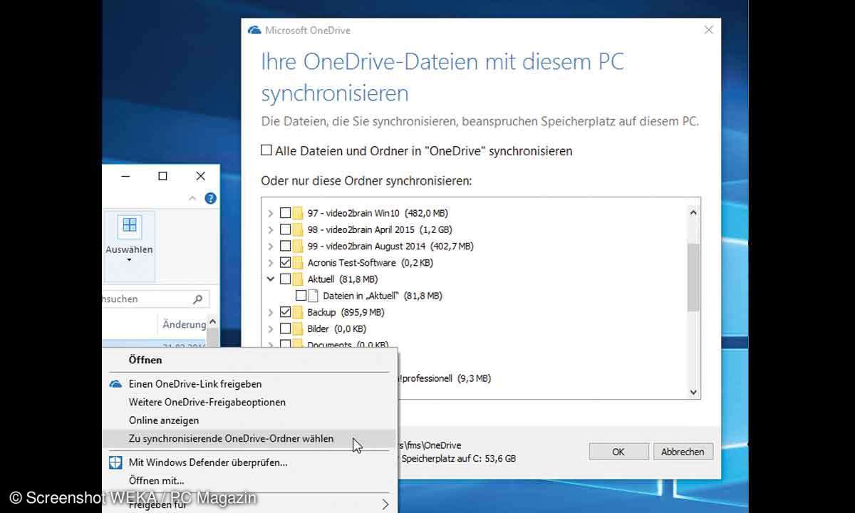 OneDrive Dateien synchronisieren