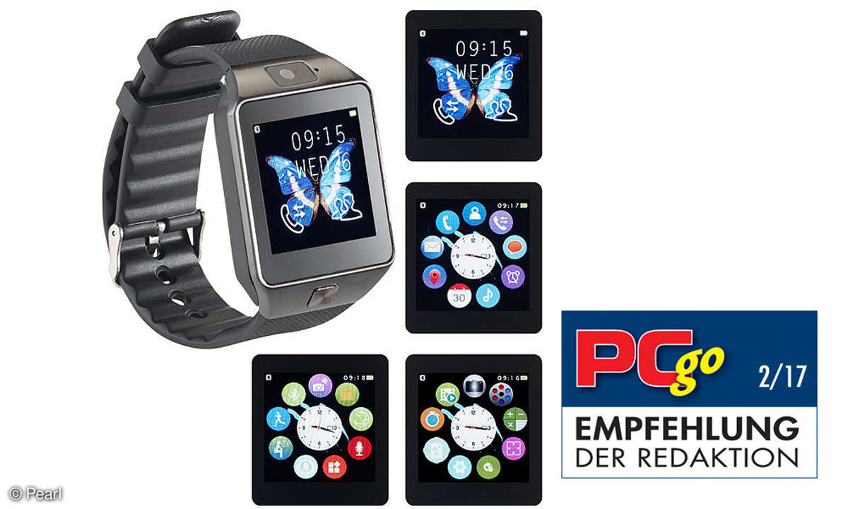 simvalley MOBILE Handy-Uhr/Smartwatch mit Kamera