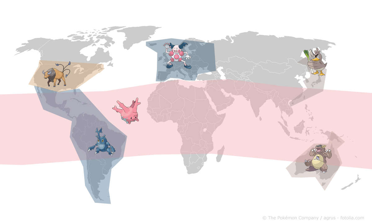 Pokémon GO Regionale Pokémon Weltkarte