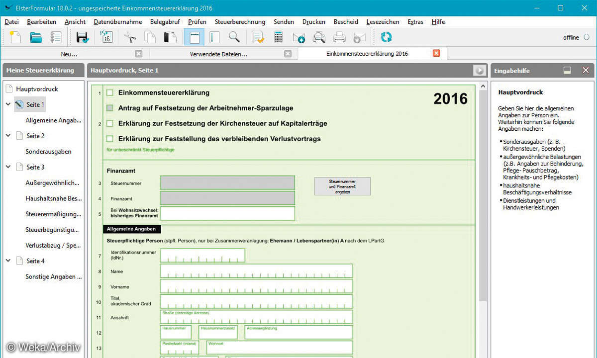 ElsterSteuererklärung online machen Formulare und Belege connectliving