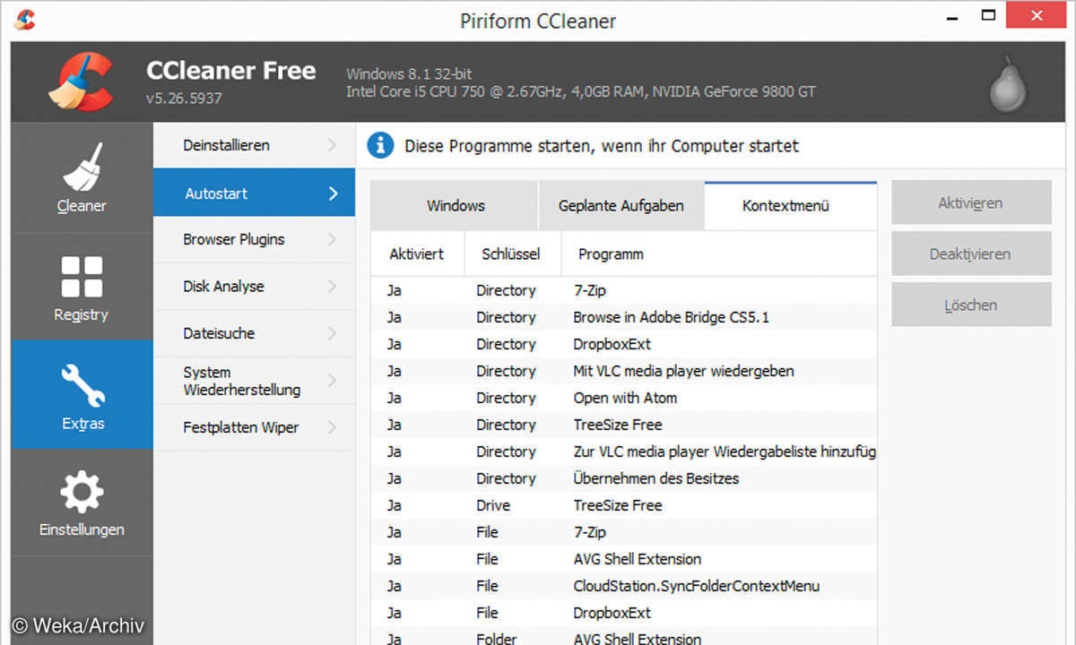 Screenshot: CCleaner