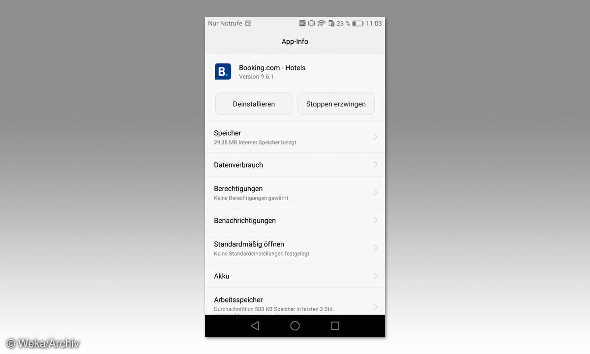 Screenshot: Einstellungen
