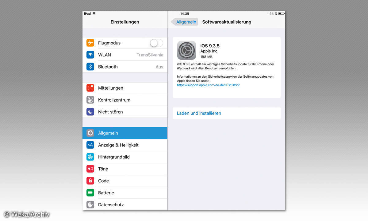 Screenshot: Updates
