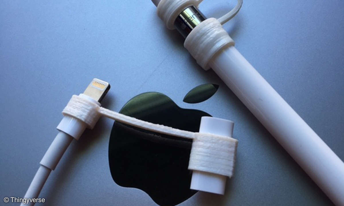 Apple Pencil Lightning Adapter und dazugehöriger Pencil Cap Holder