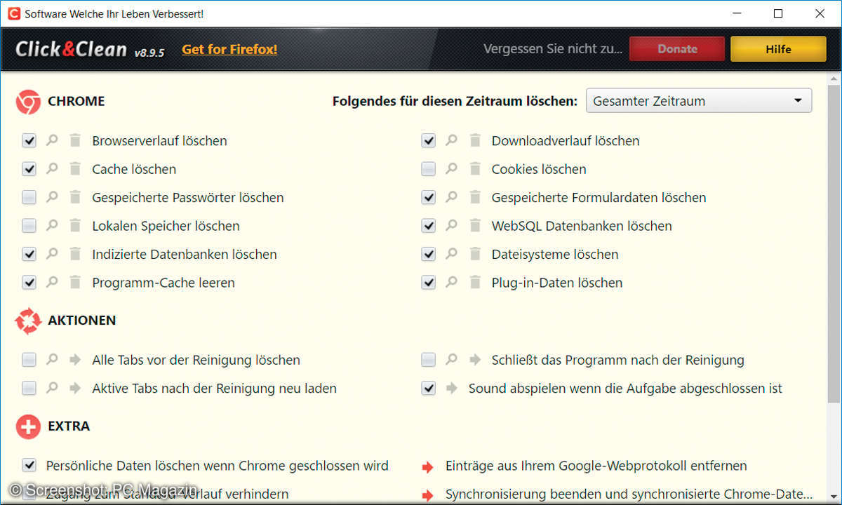 Chrome Addon Click & Clean
