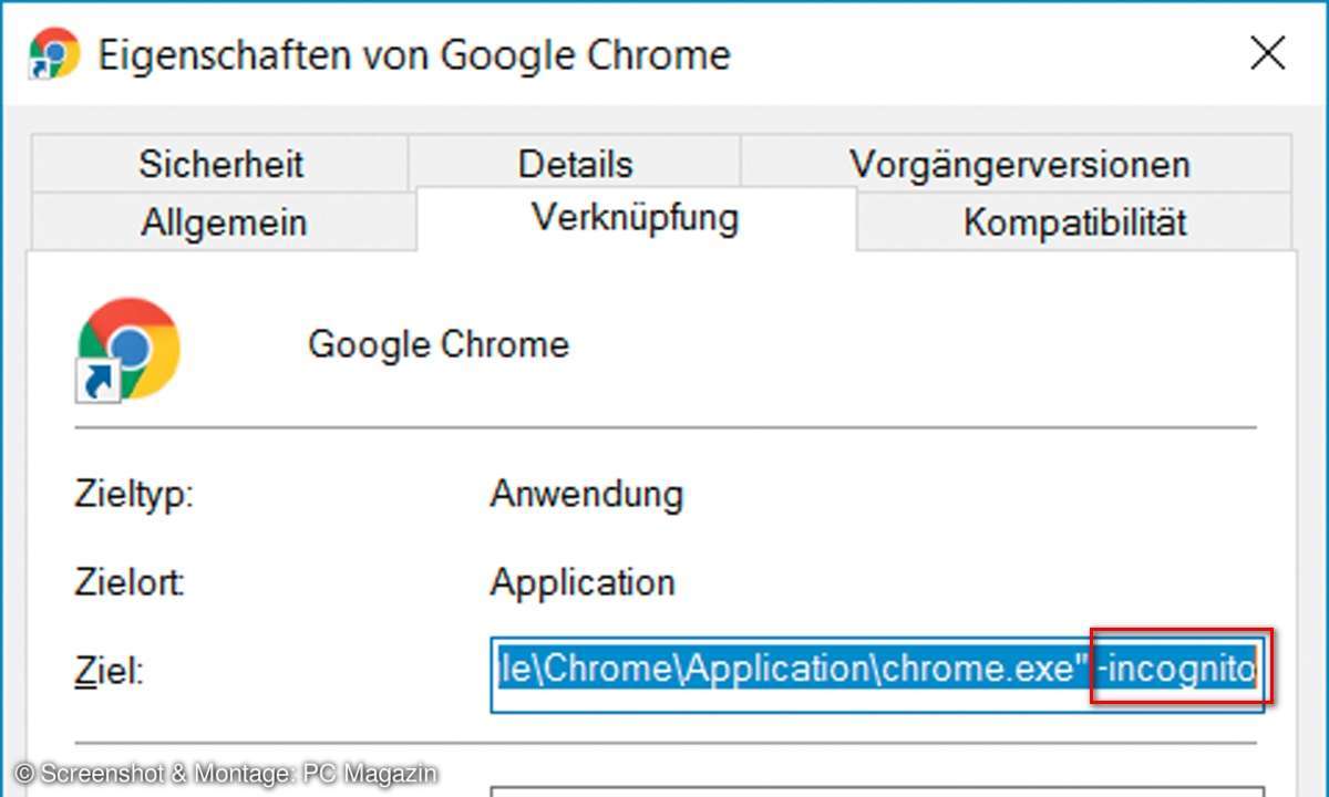 Chrome immer inkognito surfen