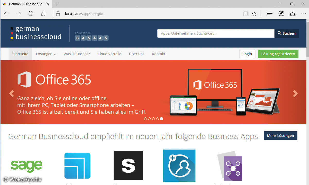 Screenshot: German Business Cloud