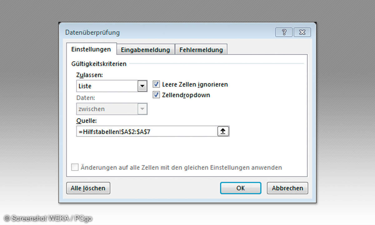 Excel Datenüberprüfung